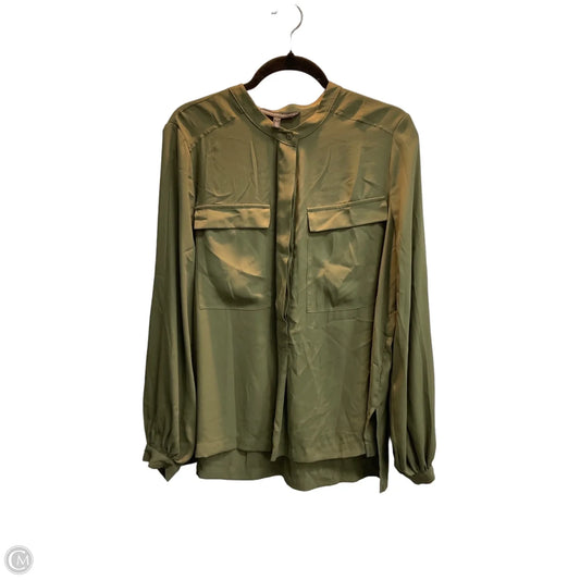Blouse Long Sleeve By White House Black Market In Green, Size: L