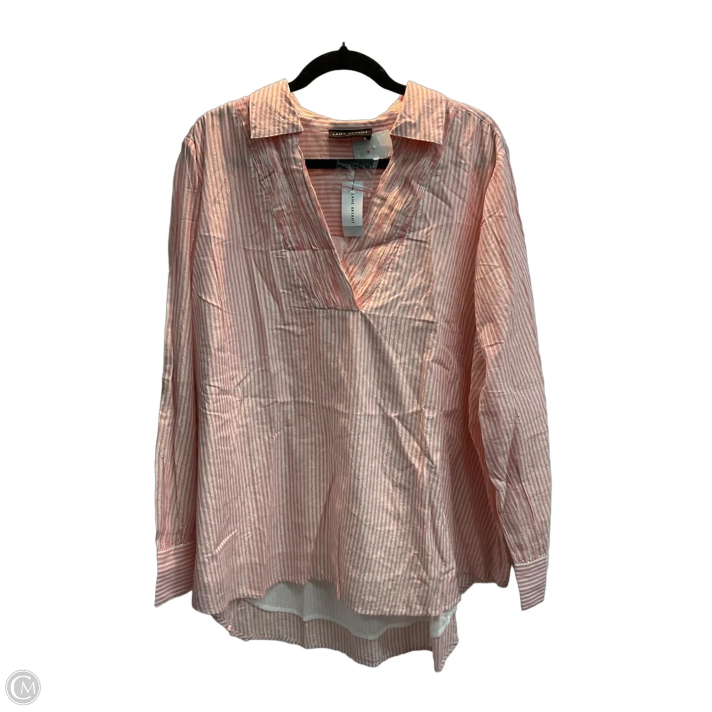 Blouse Long Sleeve By Lane Bryant In Striped Pattern, Size: 3x