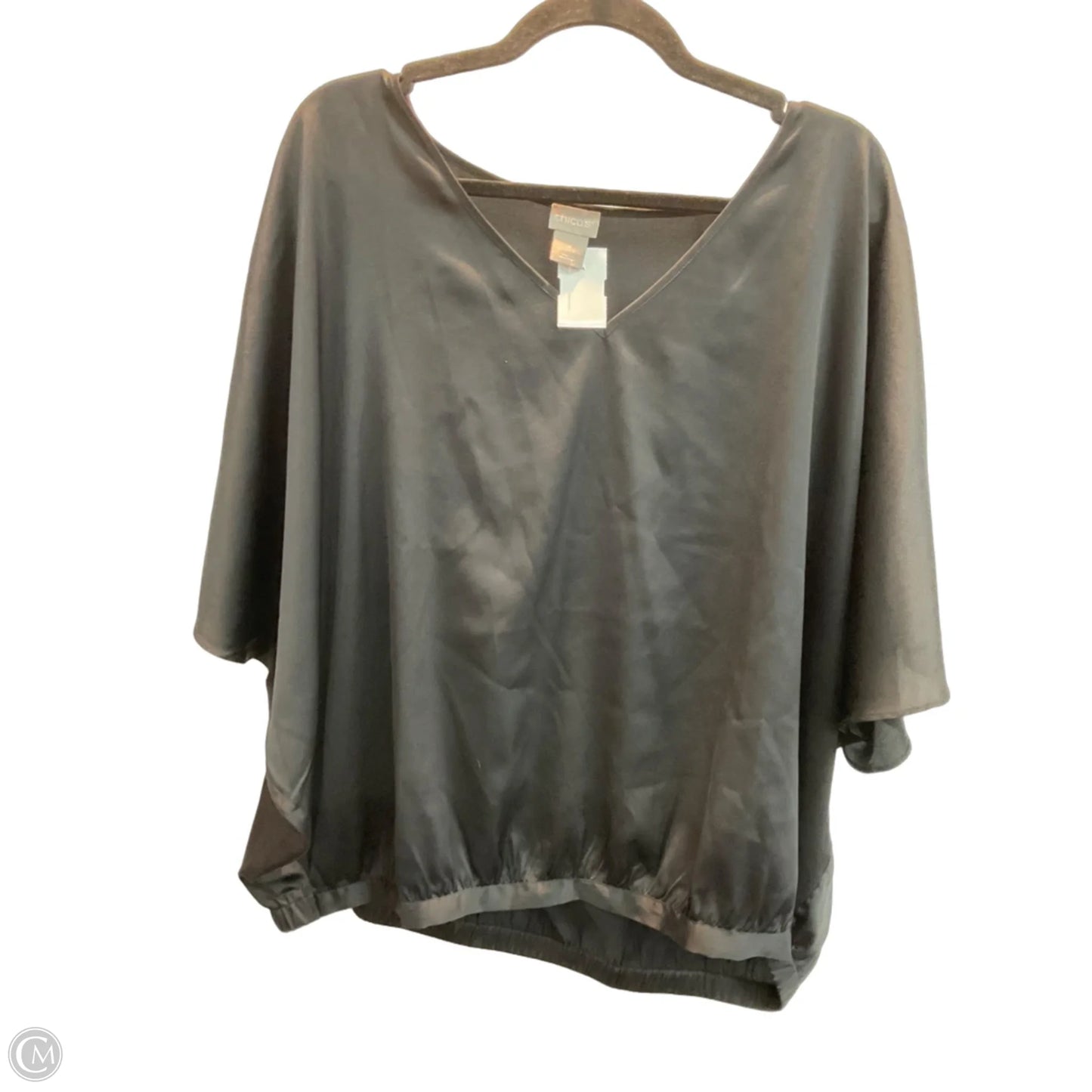 Top Short Sleeve By Chicos In Black, Size: L