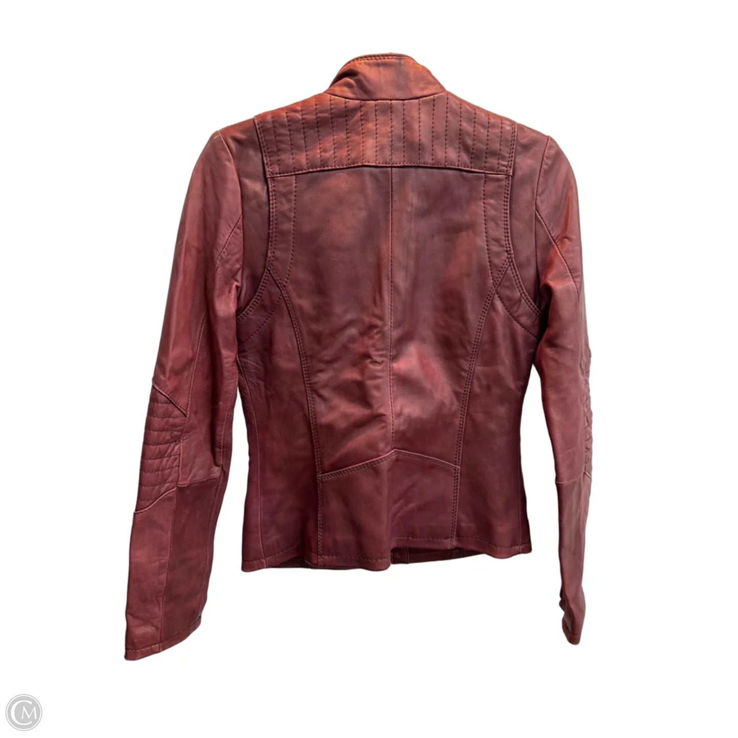 Jacket Leather By Michael By Michael Kors In Maroon, Size: M