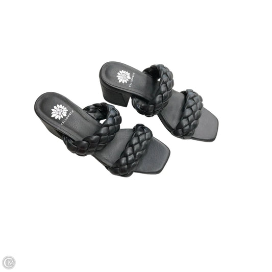 Sandals Heels Block By Yellow Box In Black, Size: 6.5