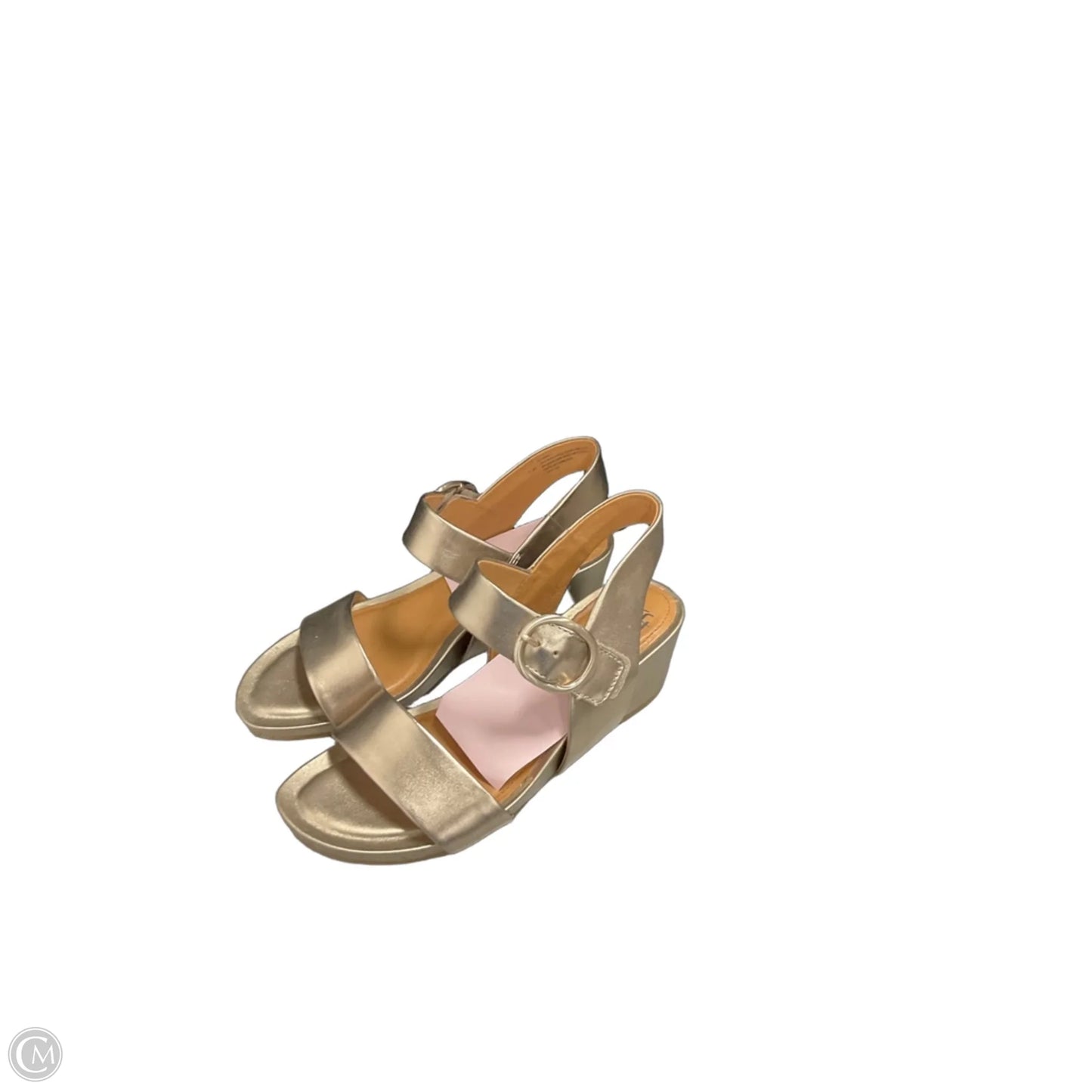Sandals Heels Wedge By Sofft In Gold, Size: 7.5