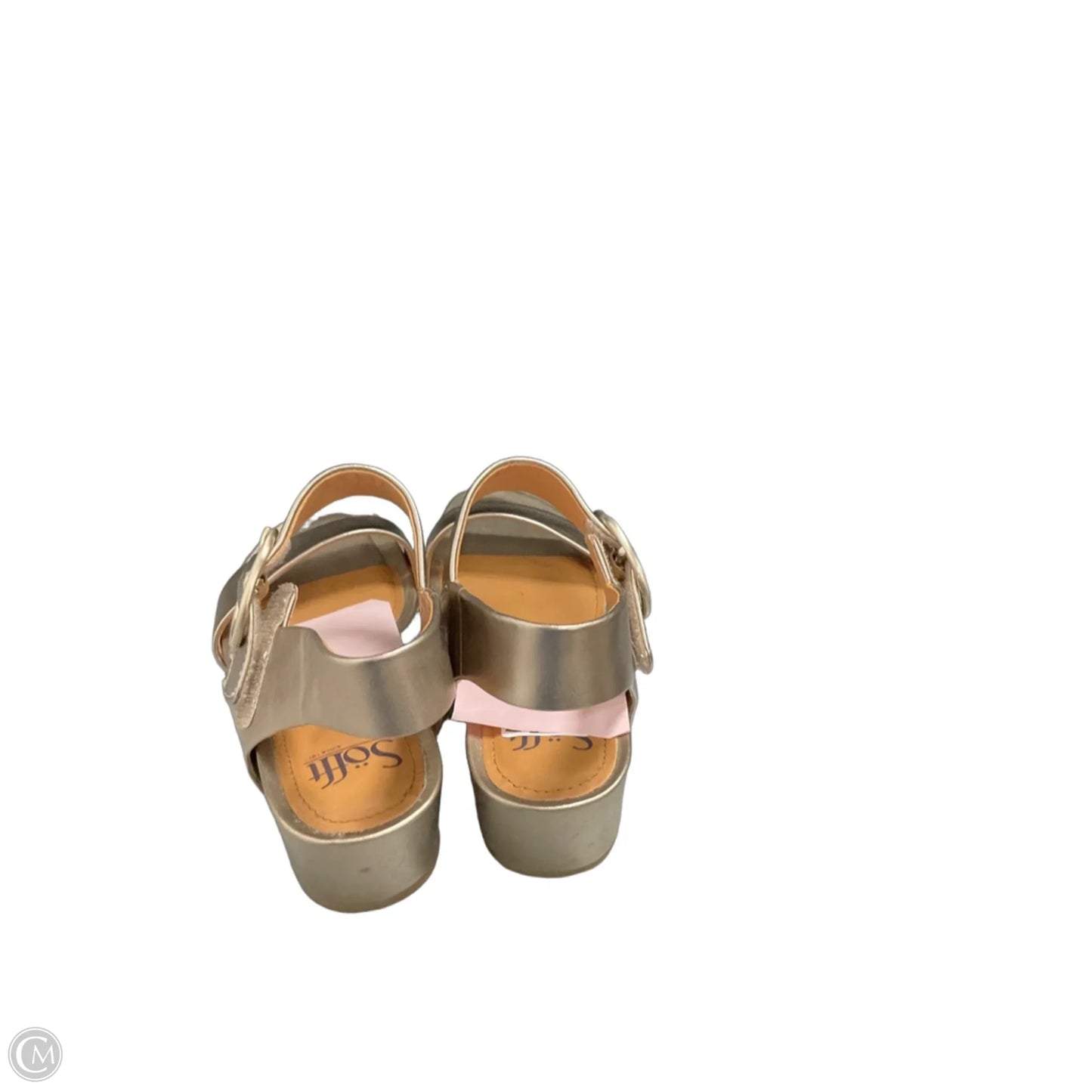 Sandals Heels Wedge By Sofft In Gold, Size: 7.5