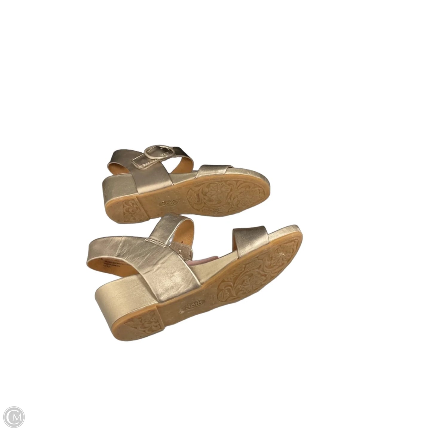 Sandals Heels Wedge By Sofft In Gold, Size: 7.5