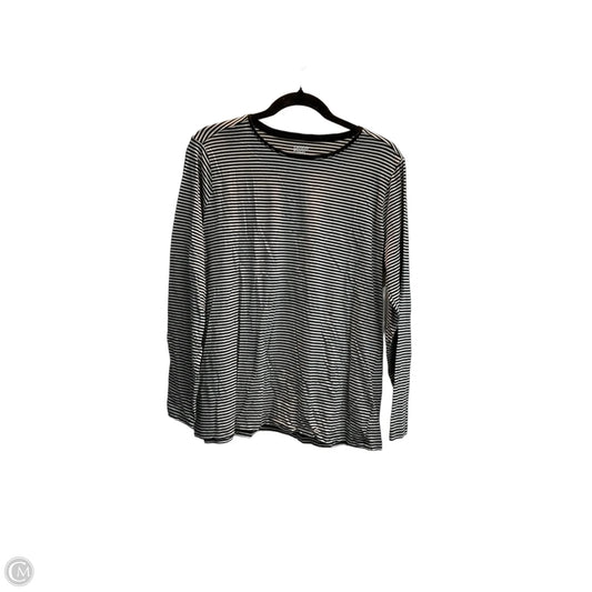 Top Long Sleeve Basic By Lands End In Striped Pattern, Size: 1x