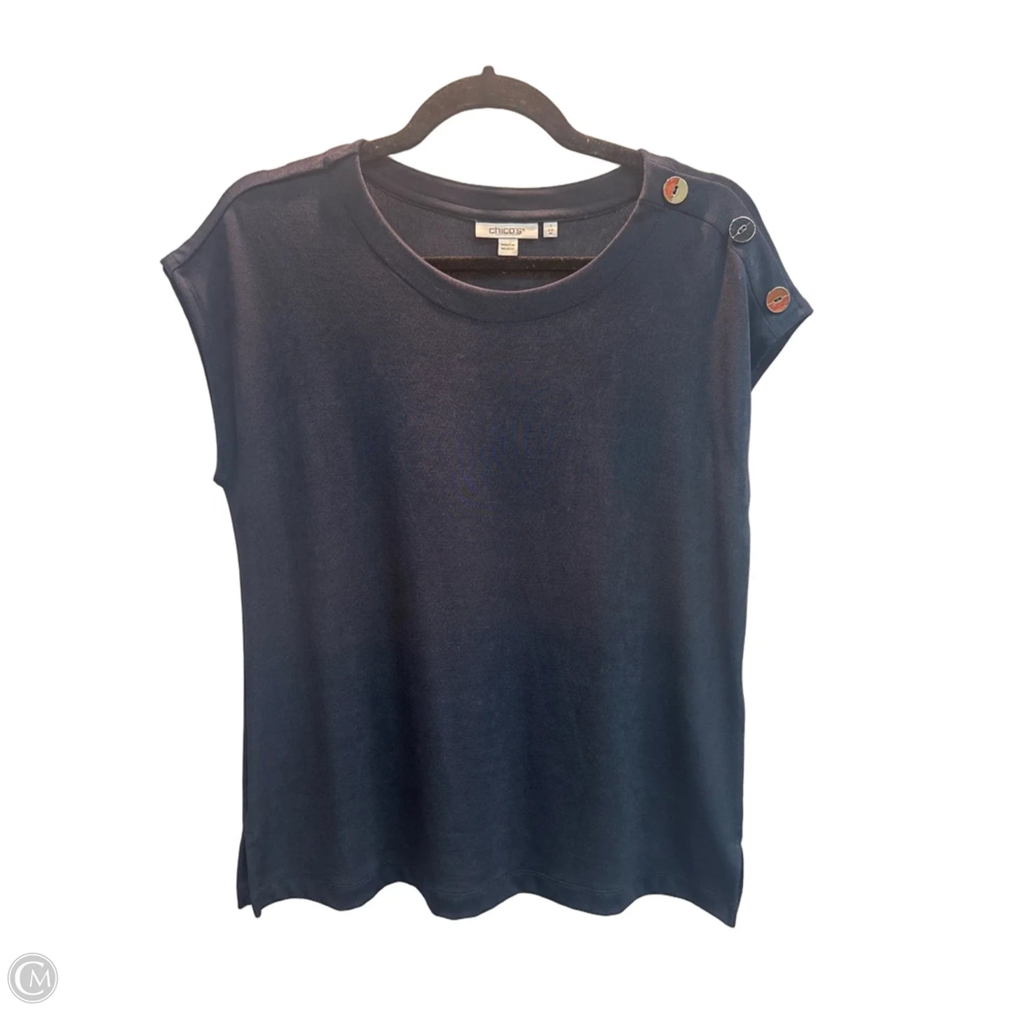 Top Sleeveless By Chicos In Navy, Size: M