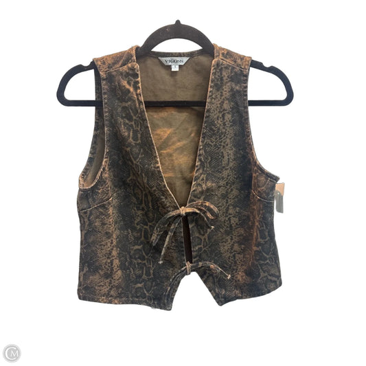 Top Sleeveless By Vigoss In Snakeskin Print, Size: S