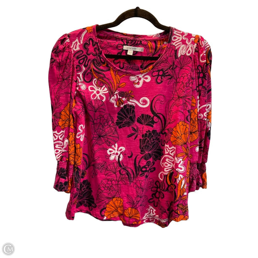 Top 3/4 Sleeve By Chicos In Pink, Size: M