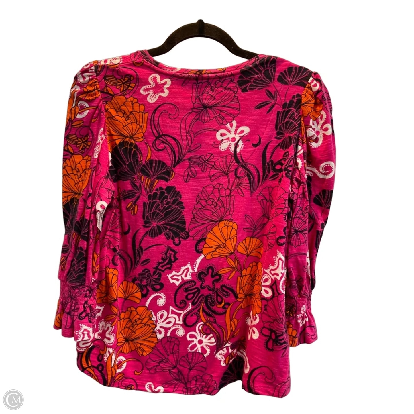 Top 3/4 Sleeve By Chicos In Pink, Size: M