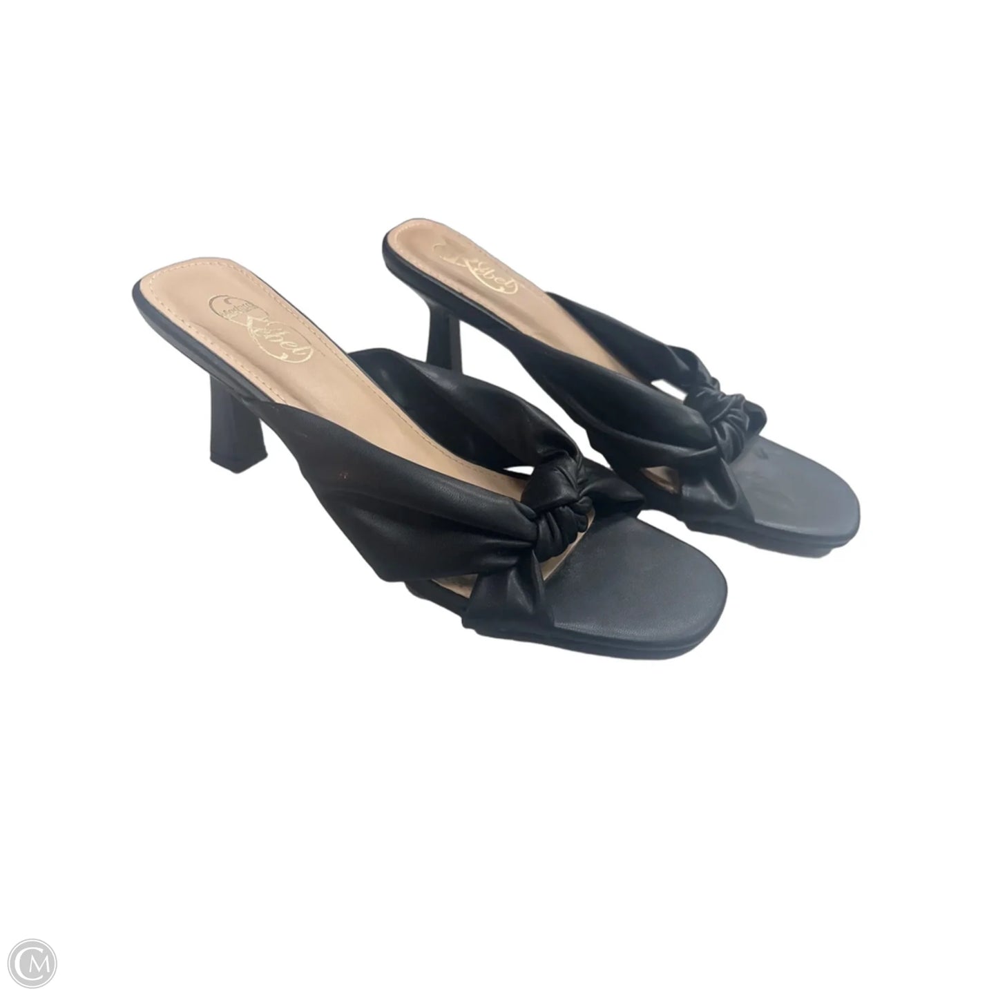 Sandals Heels Kitten By Clothes Mentor In Black, Size: 9