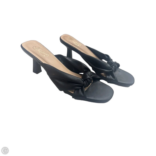 Sandals Heels Kitten By Clothes Mentor In Black, Size: 9