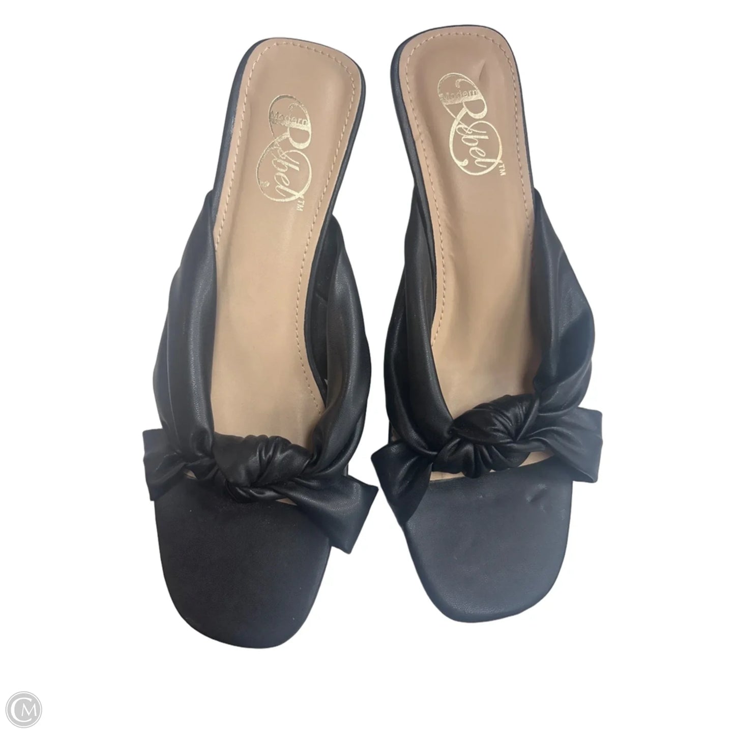 Sandals Heels Kitten By Clothes Mentor In Black, Size: 9