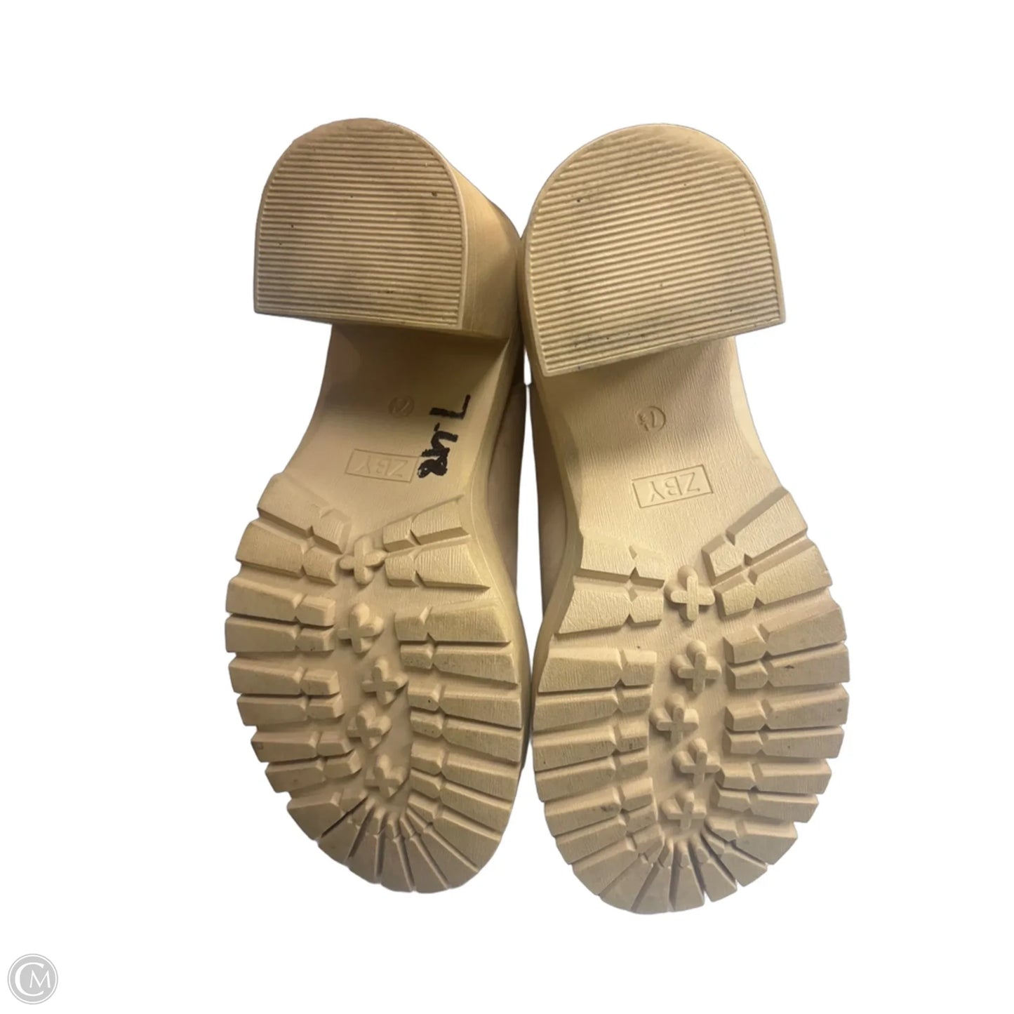 Boots Ankle Heels By Clothes Mentor In Tan, Size: 7.5