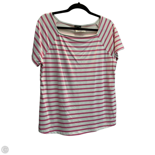 Top Short Sleeve Basic By Talbots In Striped Pattern, Size: L