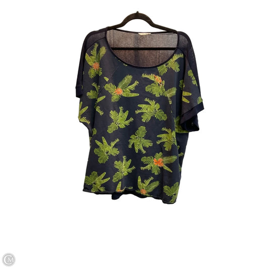 Top Short Sleeve By Easel In Tropical Print, Size: L
