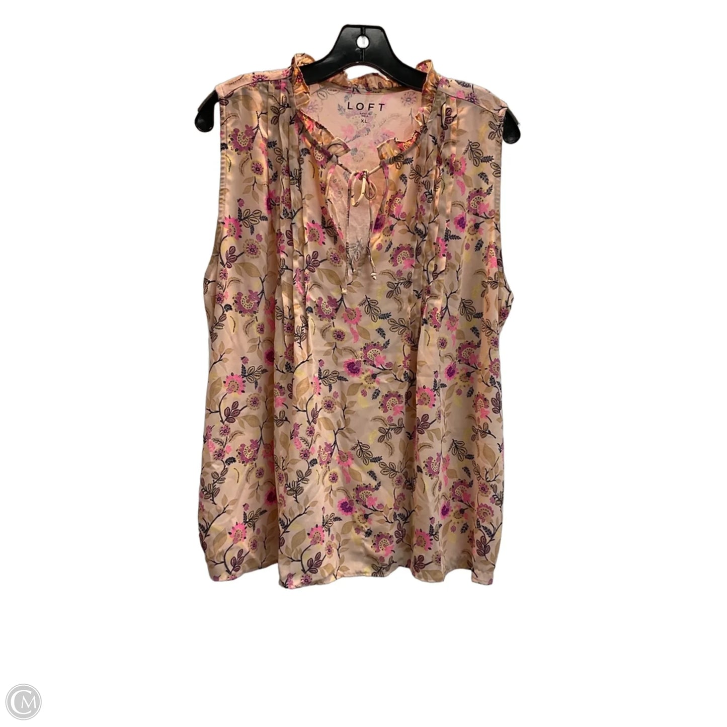 Top Sleeveless By Loft In Floral Print, Size: Xl