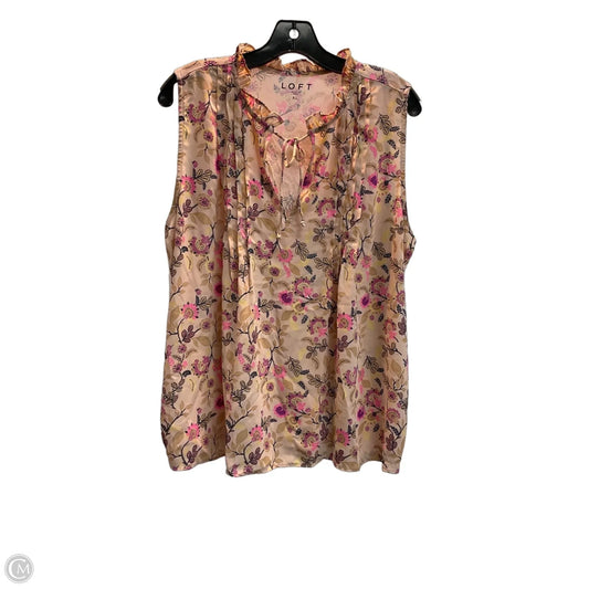 Top Sleeveless By Loft In Floral Print, Size: Xl