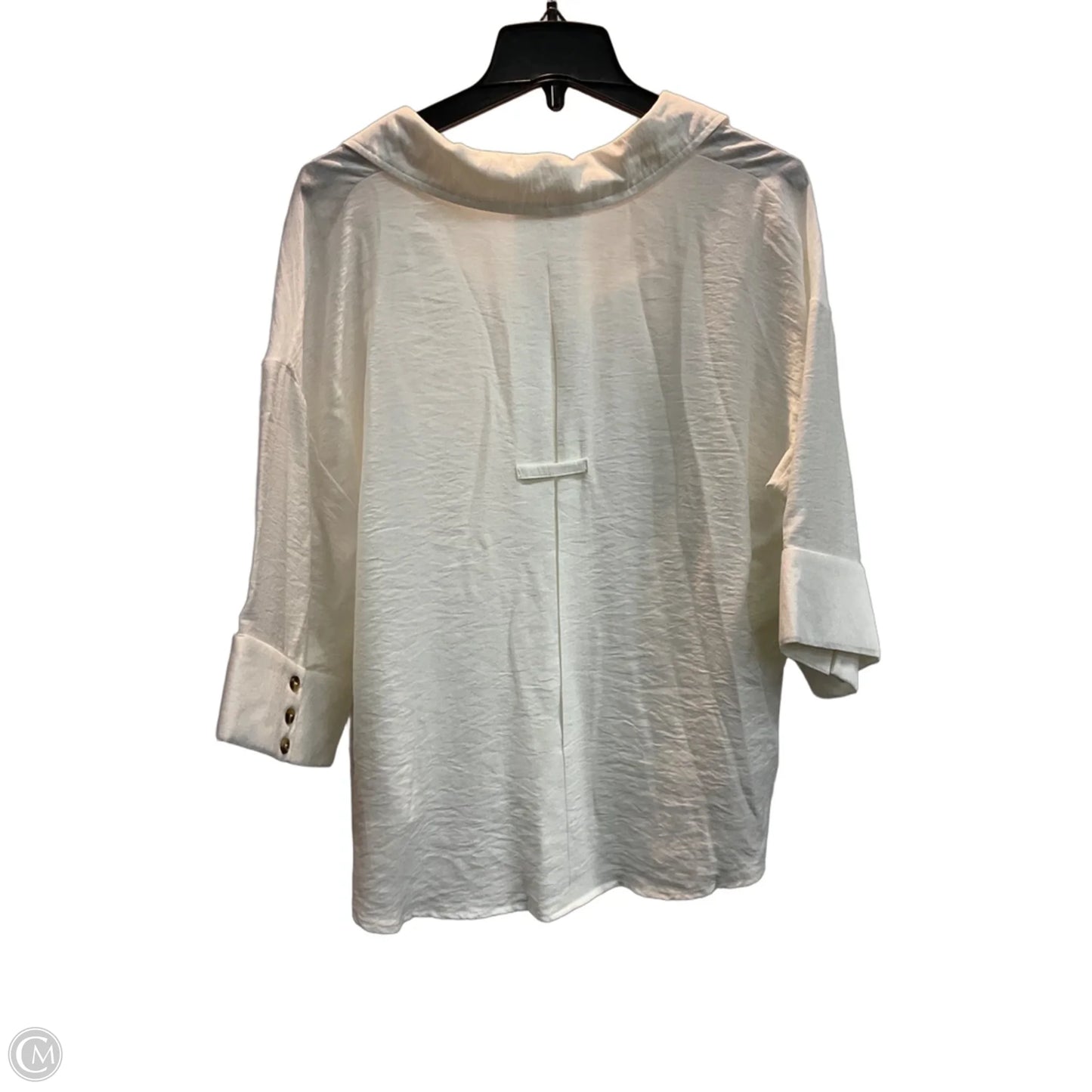 Blouse Short Sleeve By Entro In Cream, Size: M