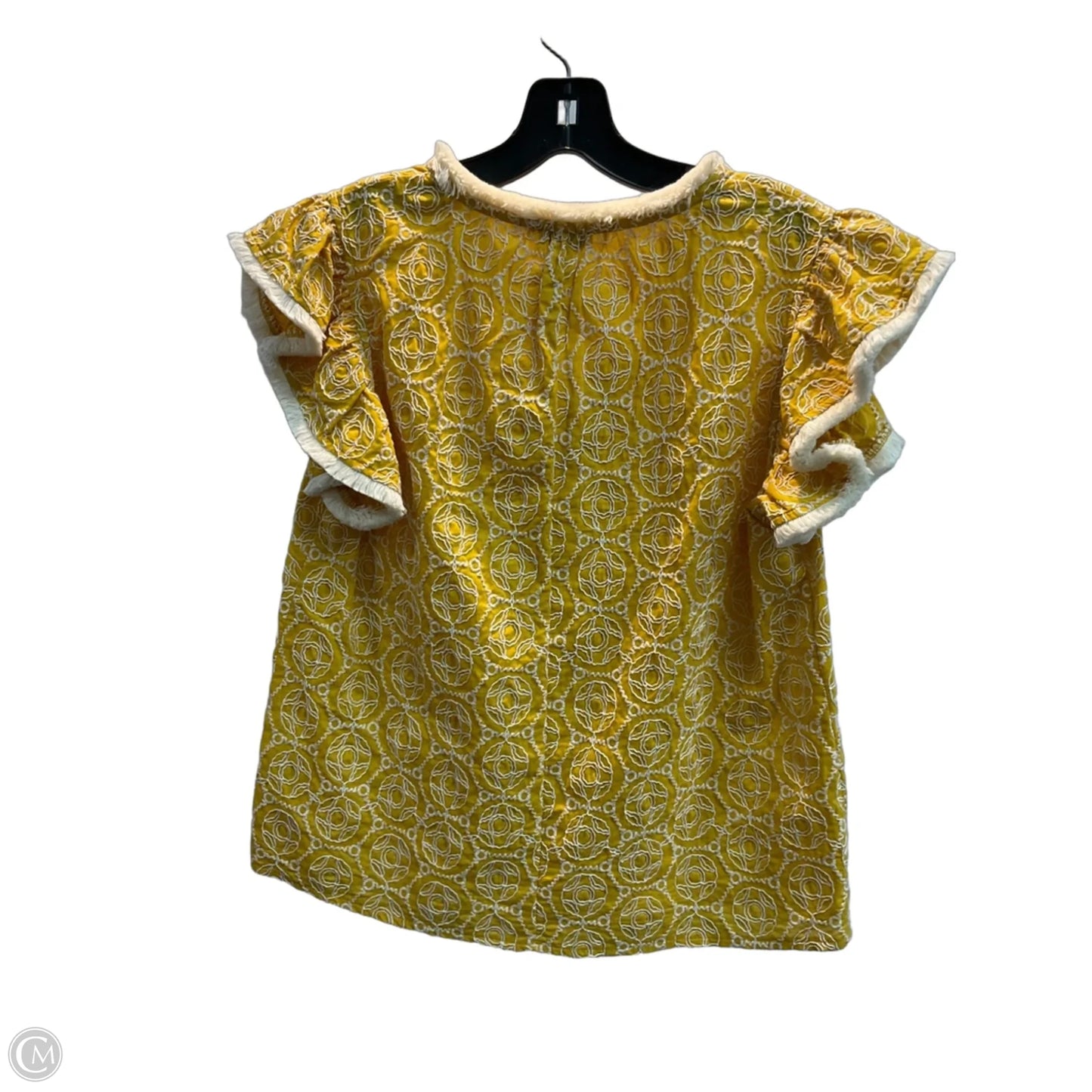 Top Short Sleeve By Voy In Gold, Size: S