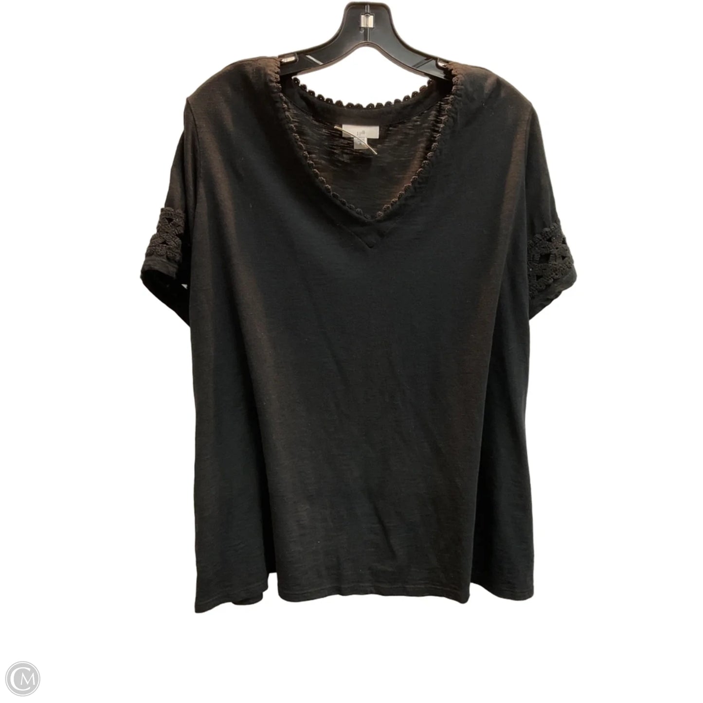 Top Short Sleeve By J. Jill In Black, Size: Xl
