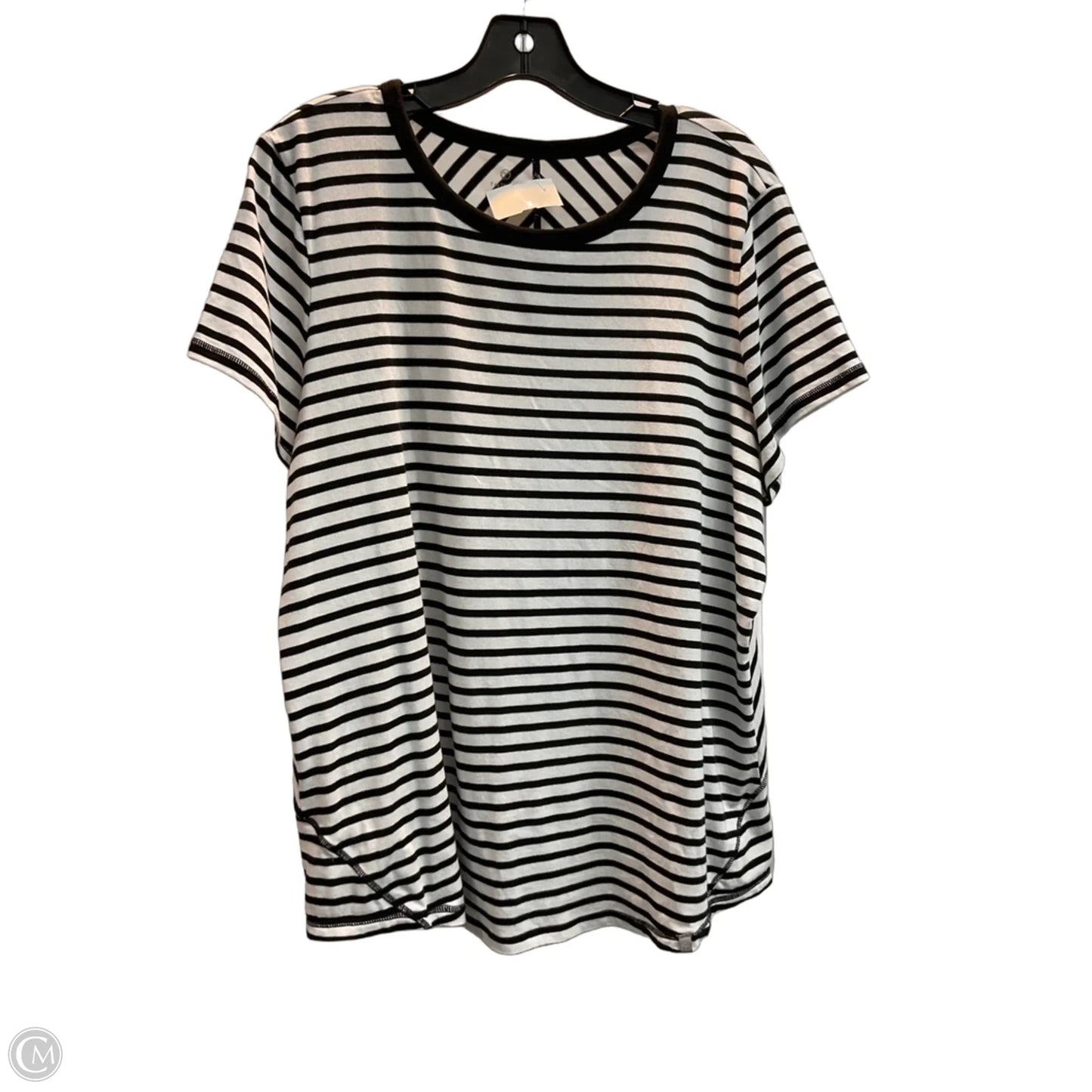 Top Short Sleeve Basic By Talbots In Striped Pattern, Size: 1x