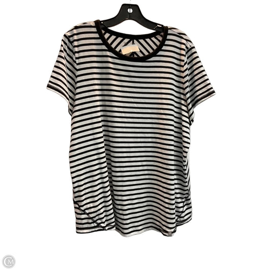 Top Short Sleeve Basic By Talbots In Striped Pattern, Size: 1x