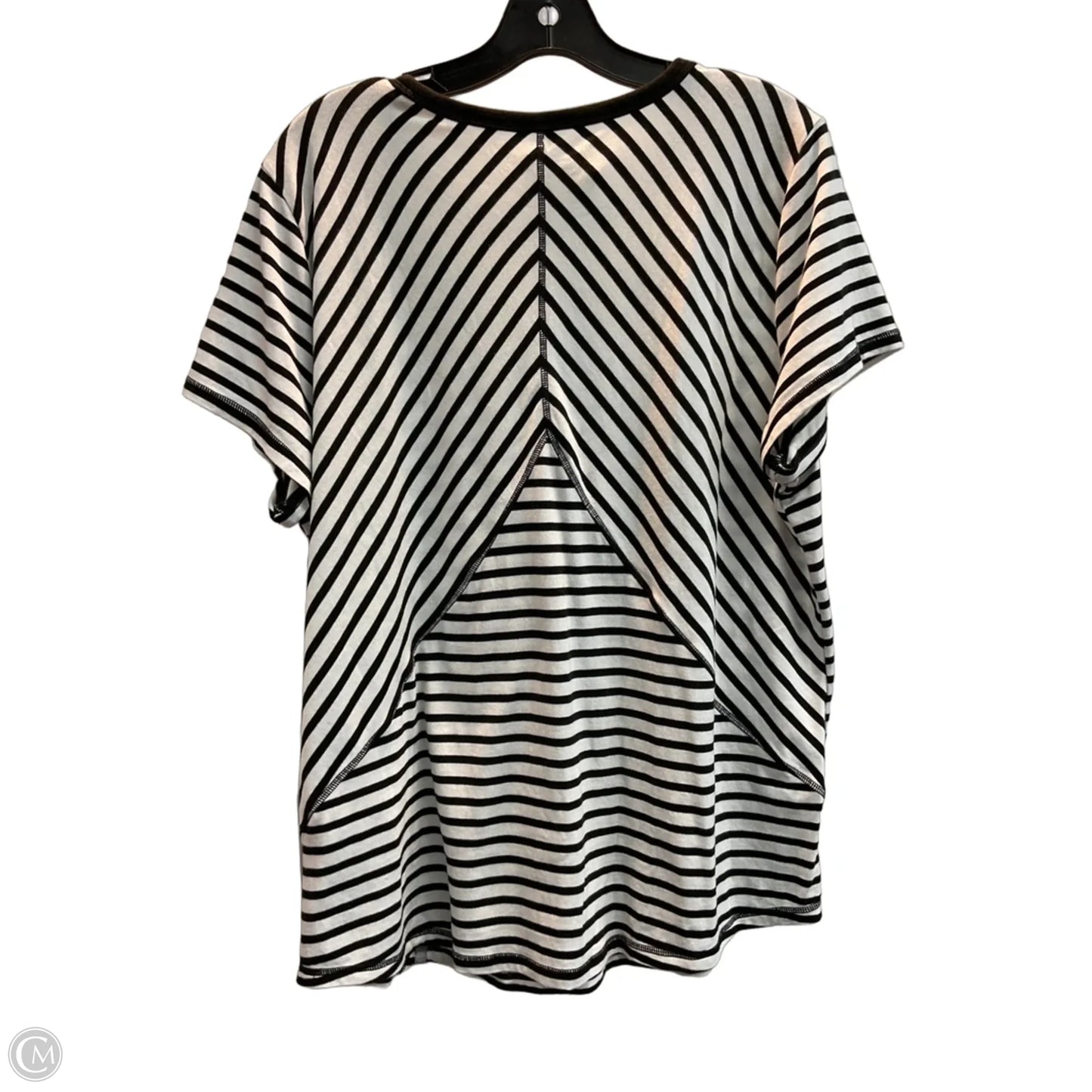 Top Short Sleeve Basic By Talbots In Striped Pattern, Size: 1x