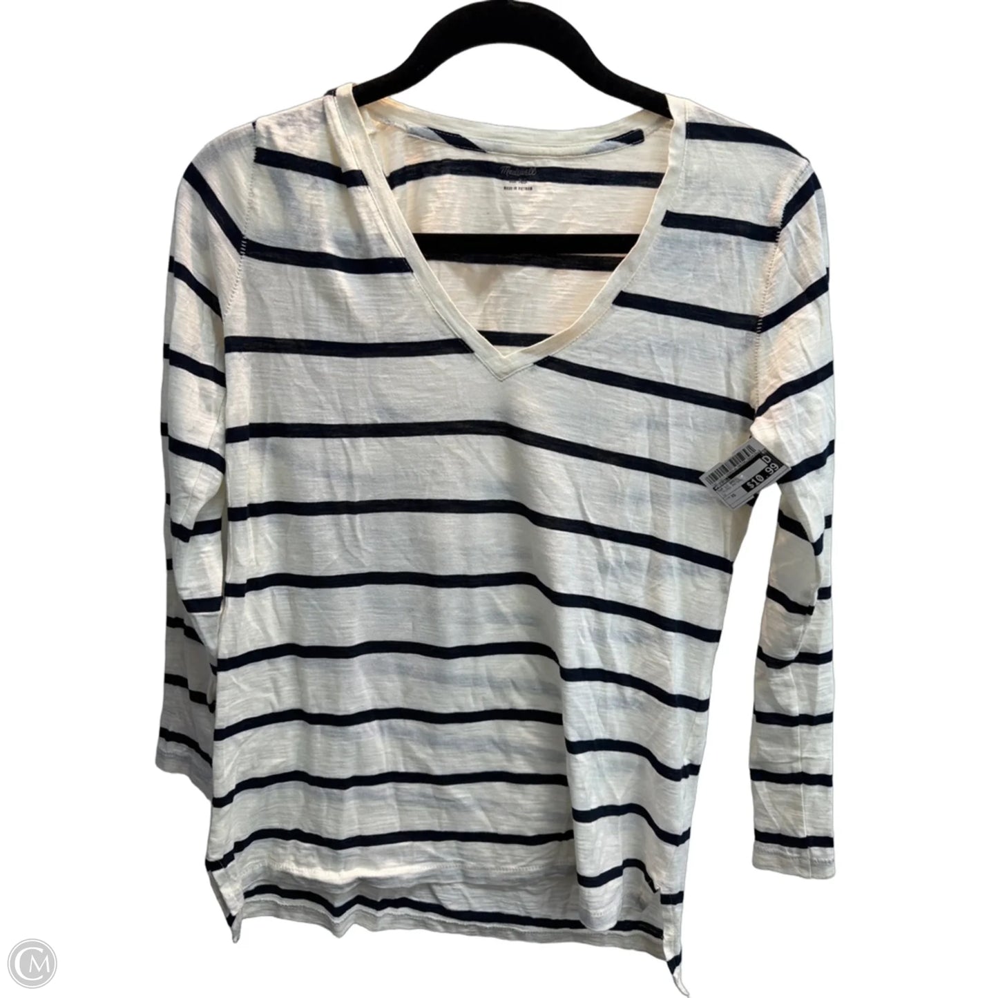 Top Long Sleeve Basic By Madewell In Striped Pattern, Size: Xs