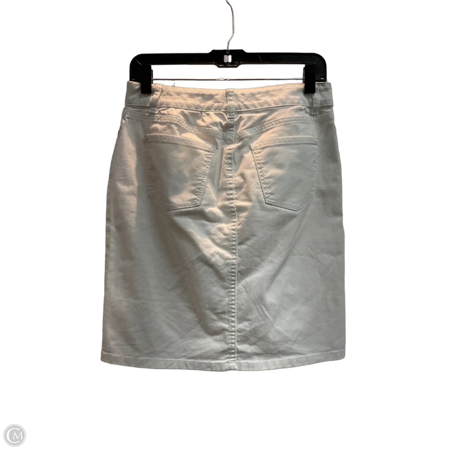 Skirt Midi By Talbots In White Denim, Size: 4p