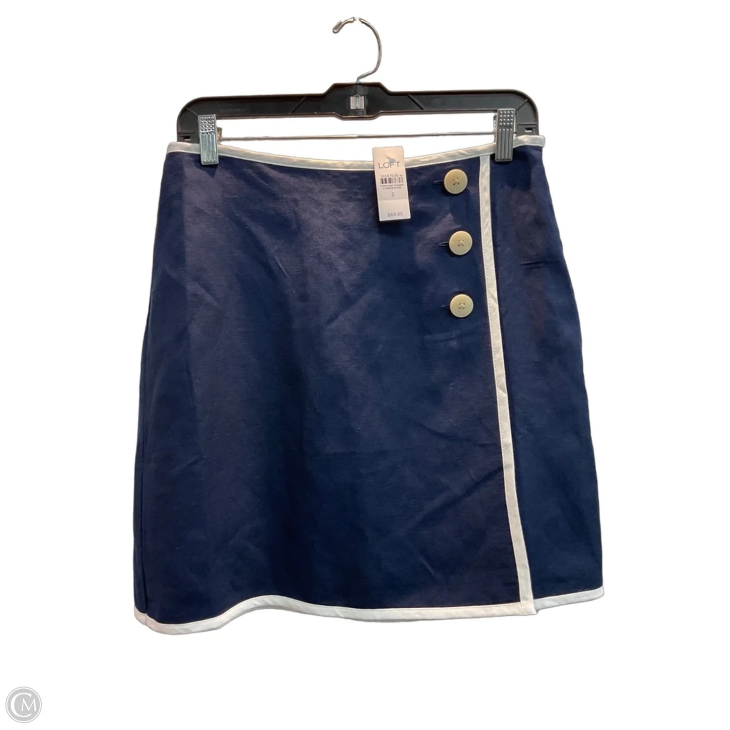 Skirt Midi By Loft In Navy, Size: 2