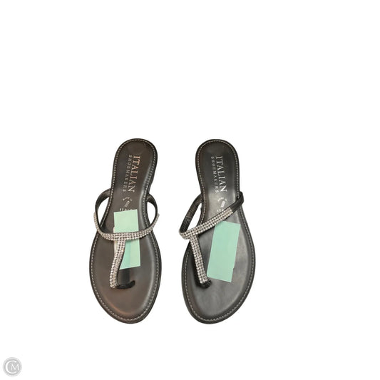 Sandals Flats By Italian Shoemakers In Black, Size: 8