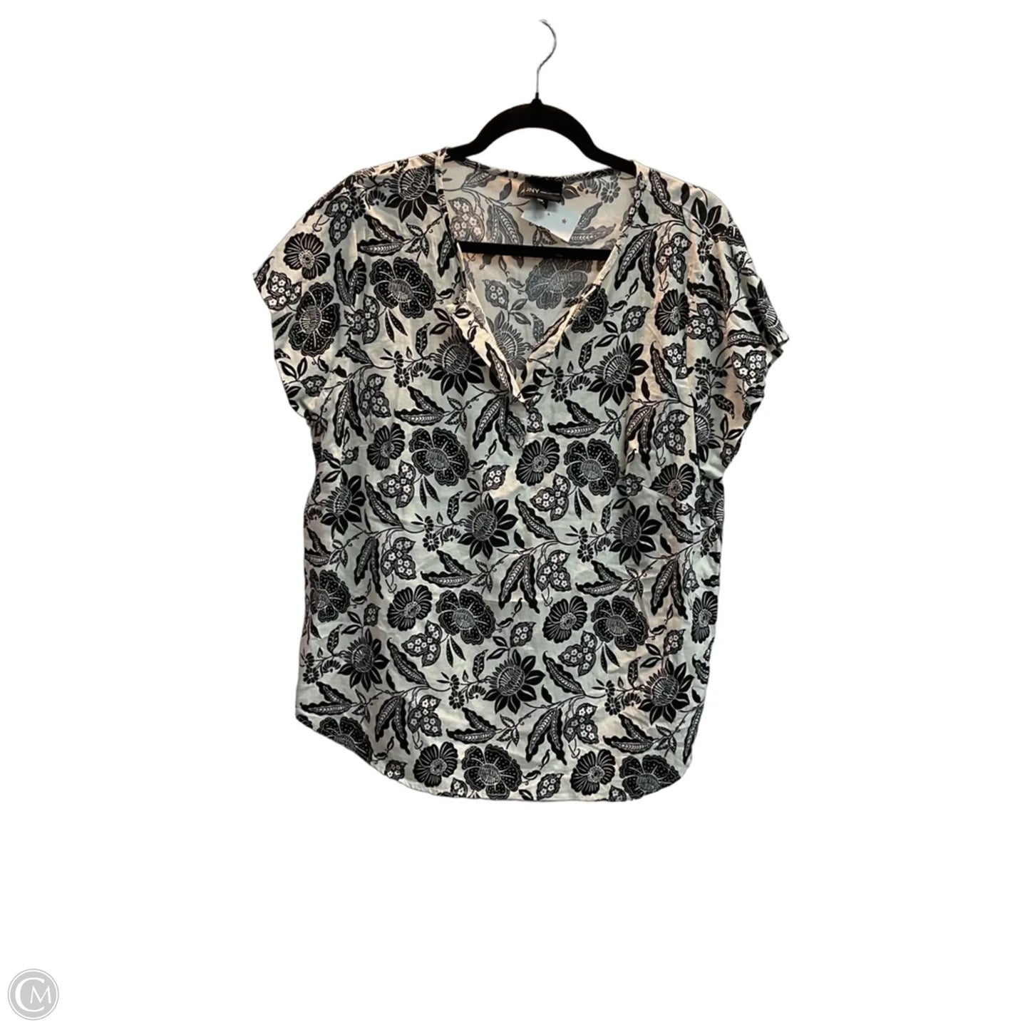 Top Short Sleeve By Jones New York In Black & White, Size: 1x