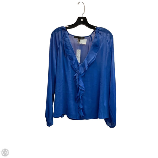 Top 2pc Long Sleeve By White House Black Market In Blue, Size: Xl