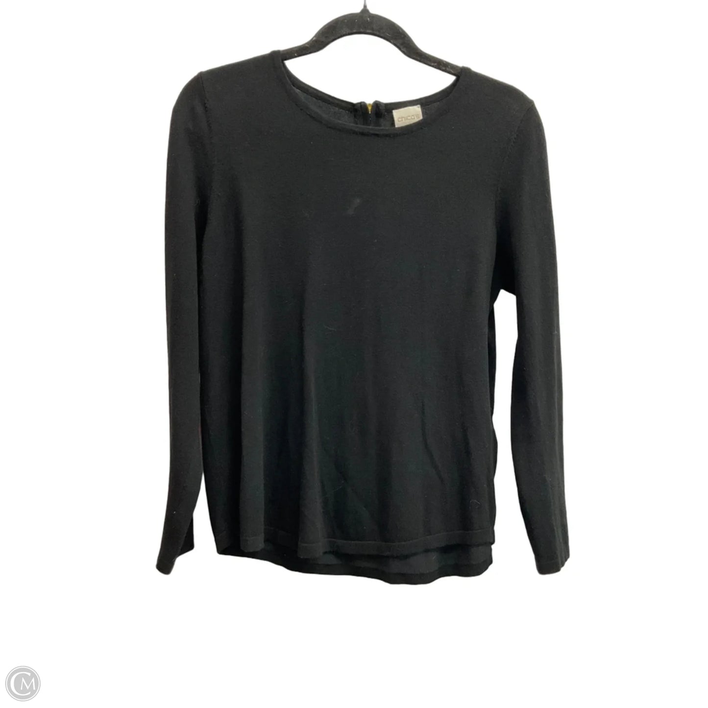 Top Long Sleeve By Chicos In Black, Size: M