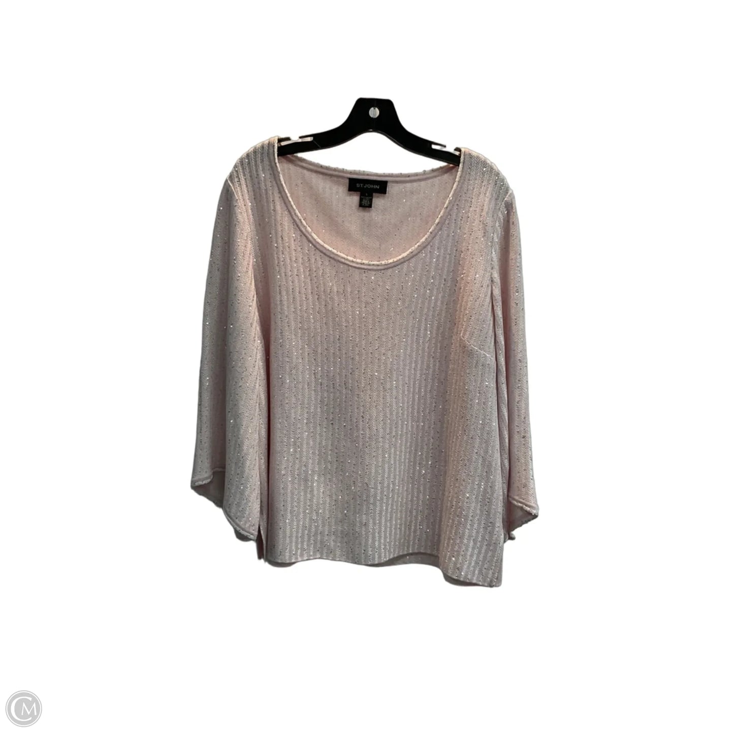Top 3/4 Sleeve Luxury Designer By St John Collection In Pink, Size: L