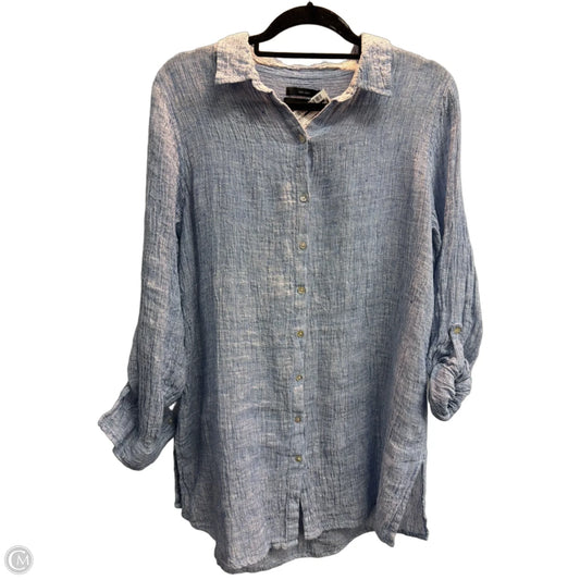 Tunic 3/4 Sleeve By Tahari In Blue, Size: M