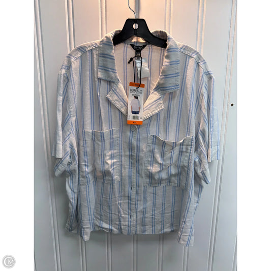 Blouse Short Sleeve By Buffalo David Bitton In Striped Pattern, Size: Xxl