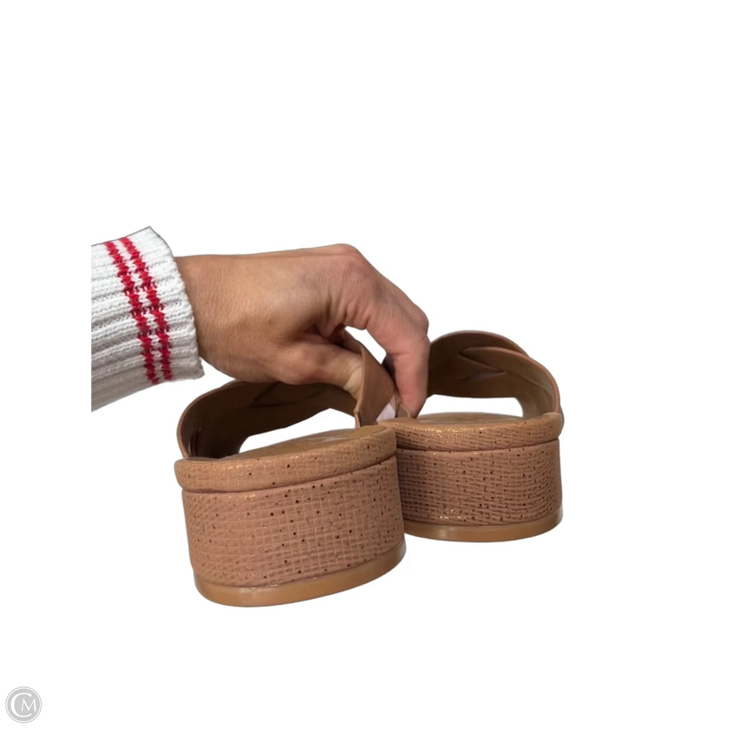 Sandals Heels Block By Naturalizer In Bronze, Size: 8.5