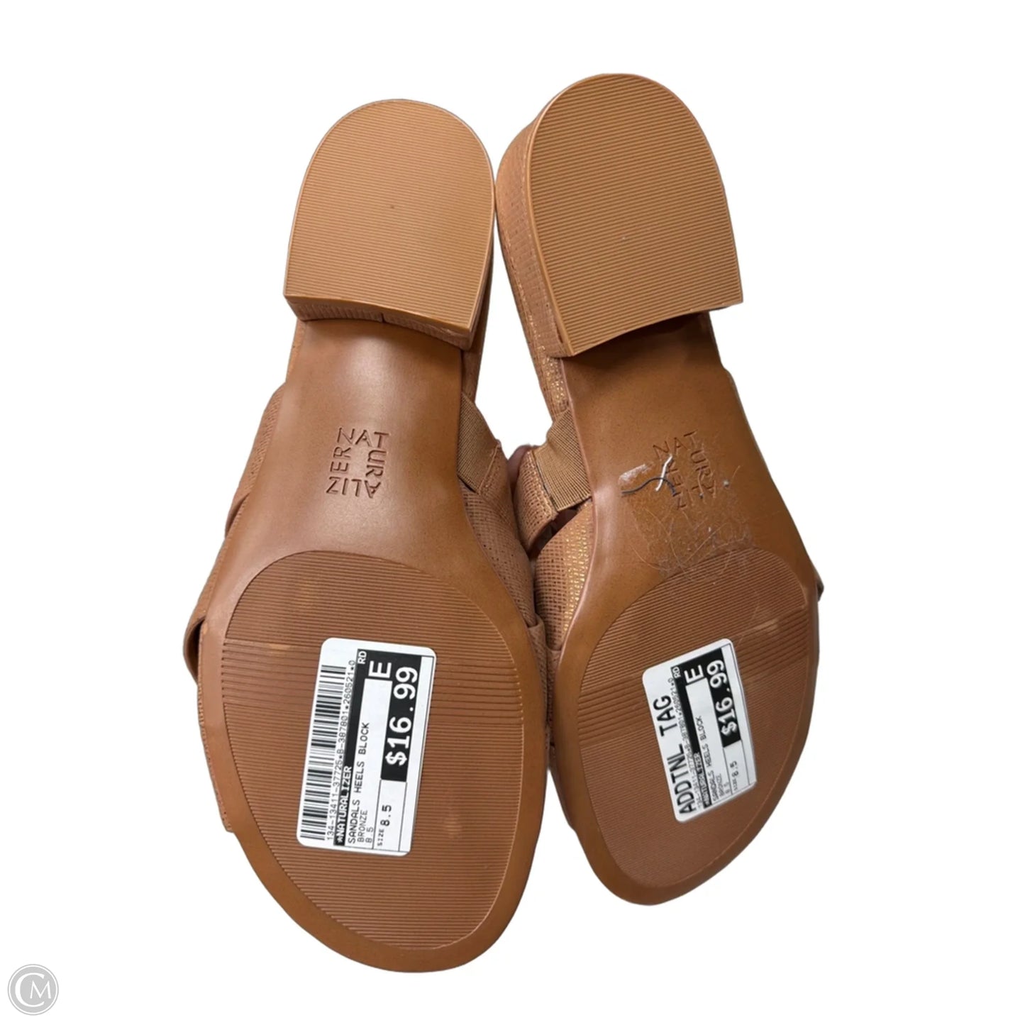 Sandals Heels Block By Naturalizer In Bronze, Size: 8.5