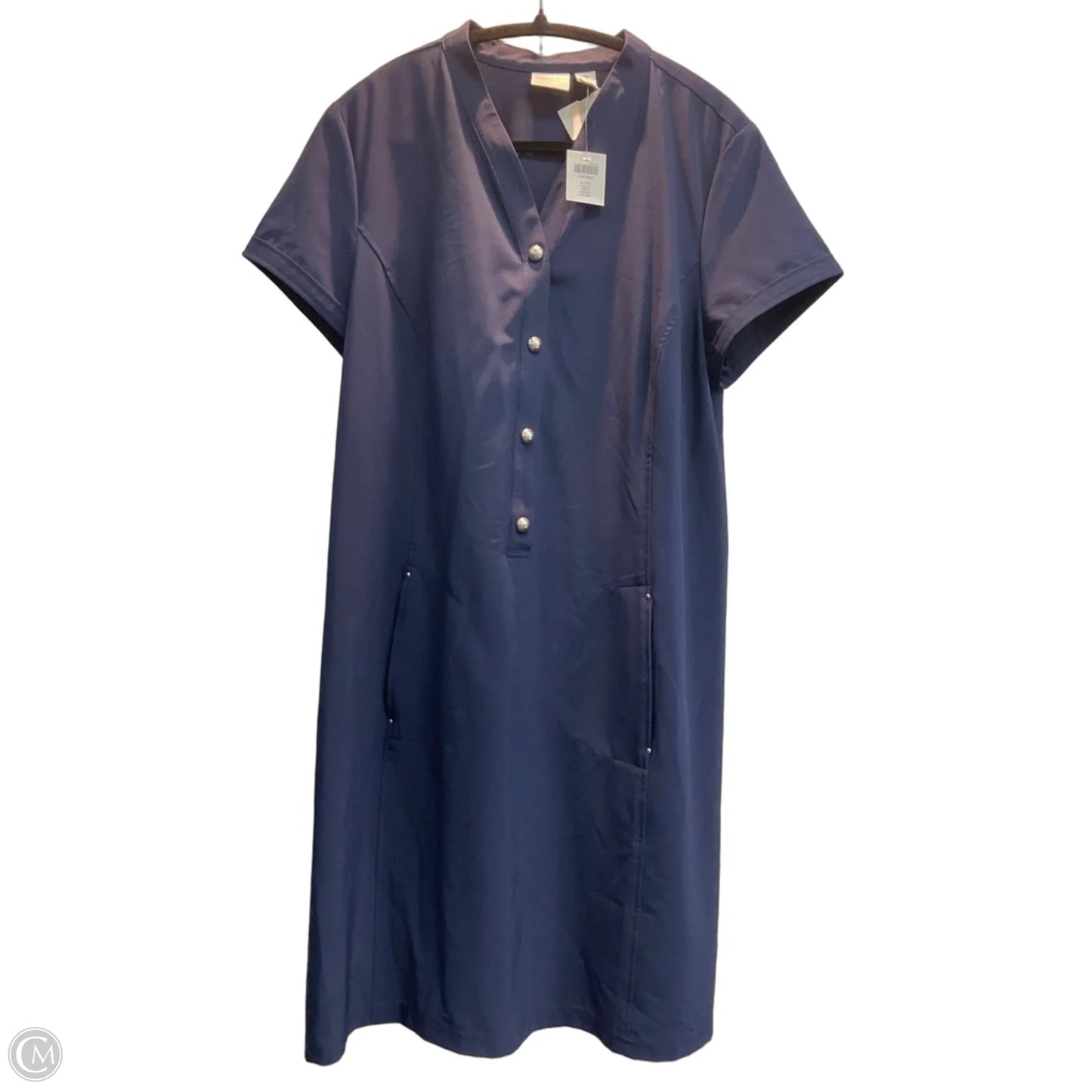 Dress Casual Midi By Chicos In Navy, Size: L