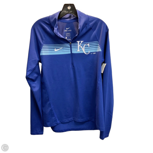 Athletic Top Long Sleeve Collar By Genuine Merchandise In Blue, Size: S
