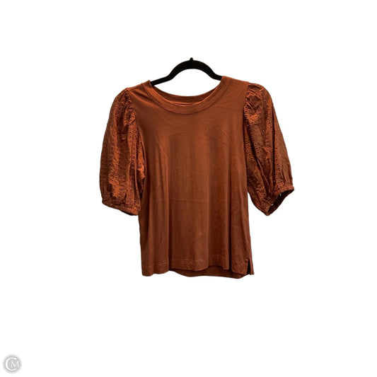 Top Short Sleeve By Loft In Brown, Size: S