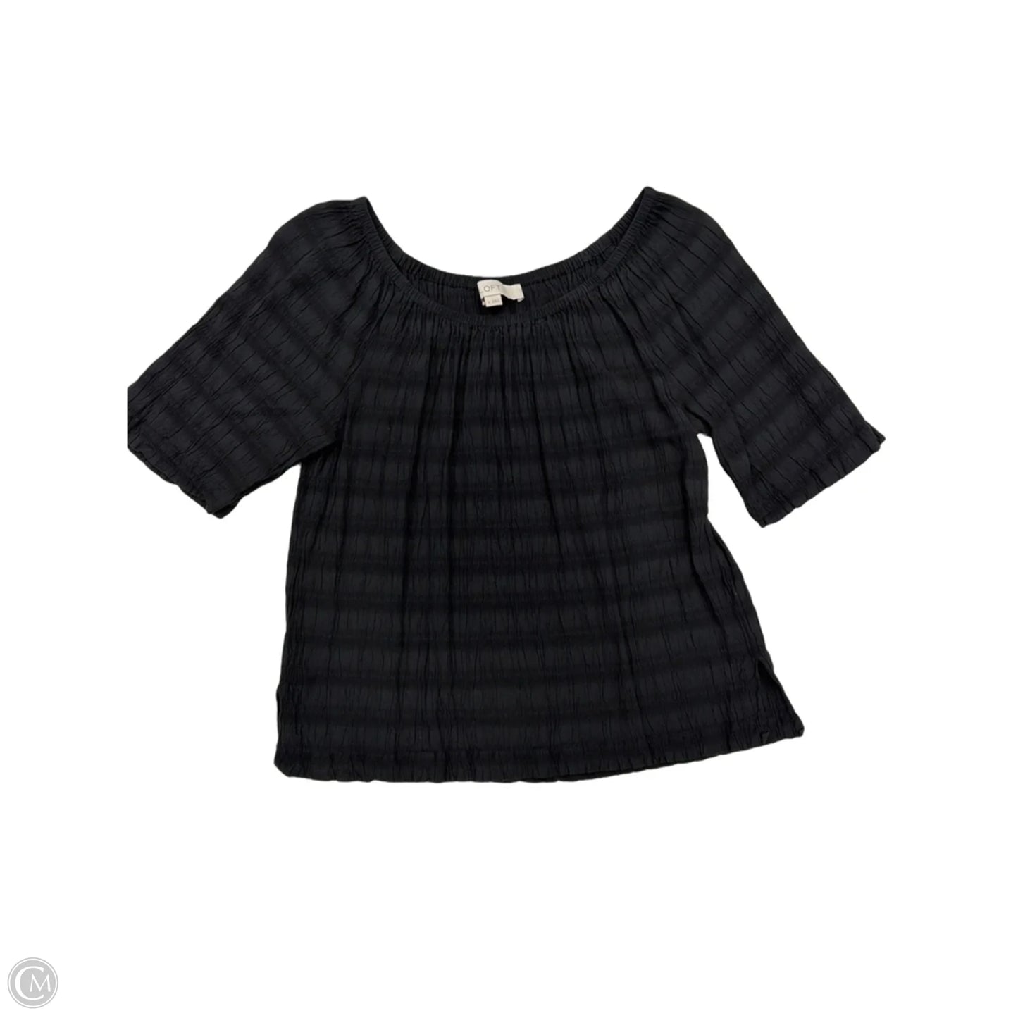 Top Short Sleeve By Loft In Black, Size: S