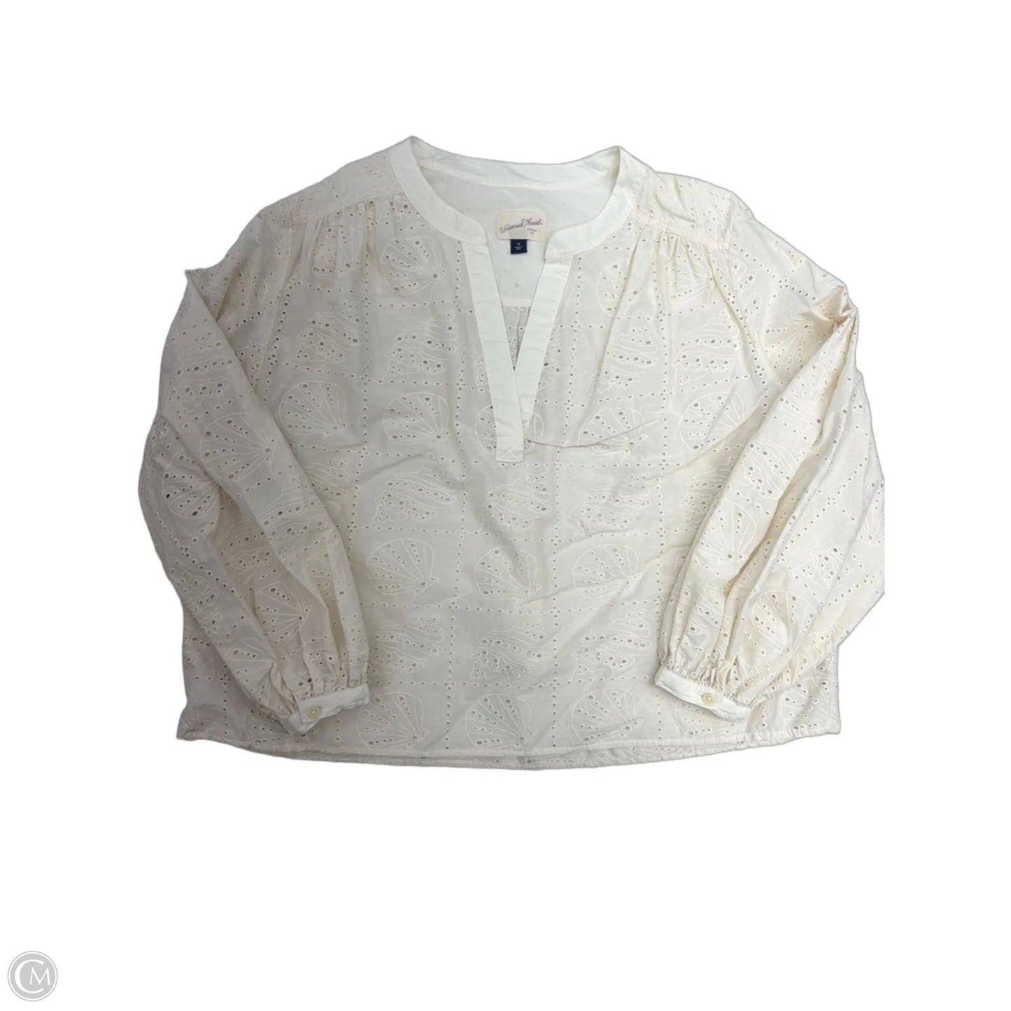 Blouse Long Sleeve By Universal Thread In Cream, Size: M