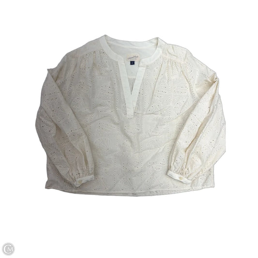 Blouse Long Sleeve By Universal Thread In Cream, Size: M