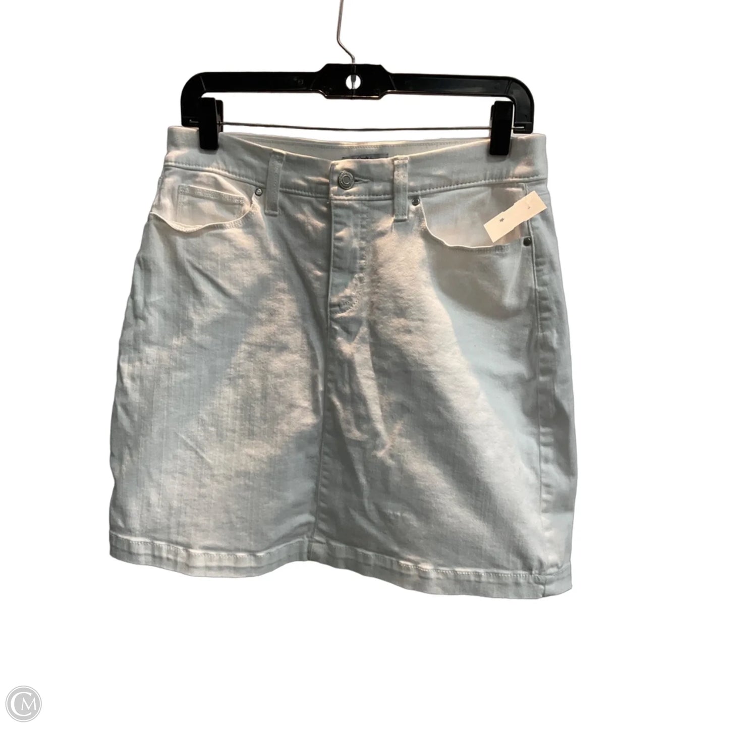Skirt Mini & Short By Croft And Barrow In White Denim, Size: 6