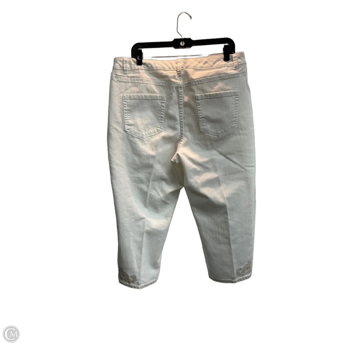 Jeans Cropped By Coldwater Creek In White Denim, Size: 16