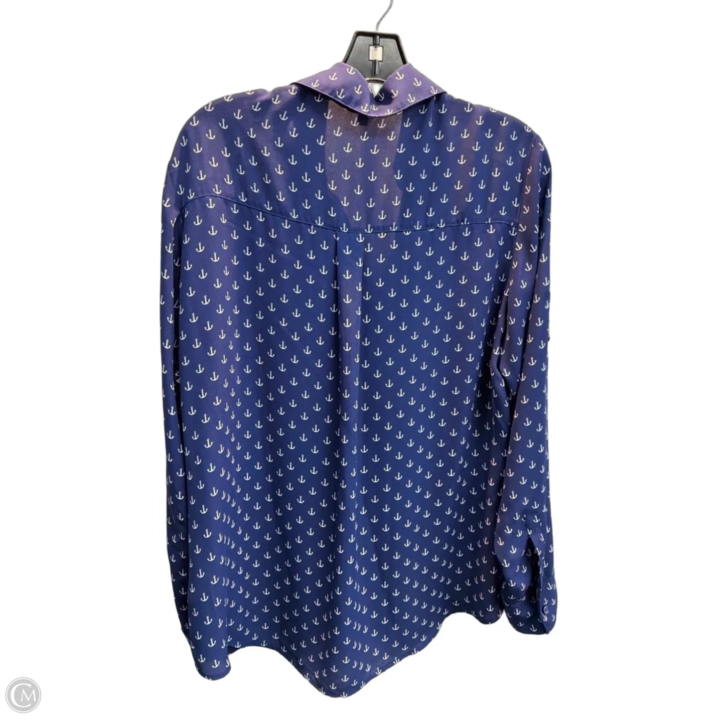 Blouse Long Sleeve By Express In Nautical Print, Size: L