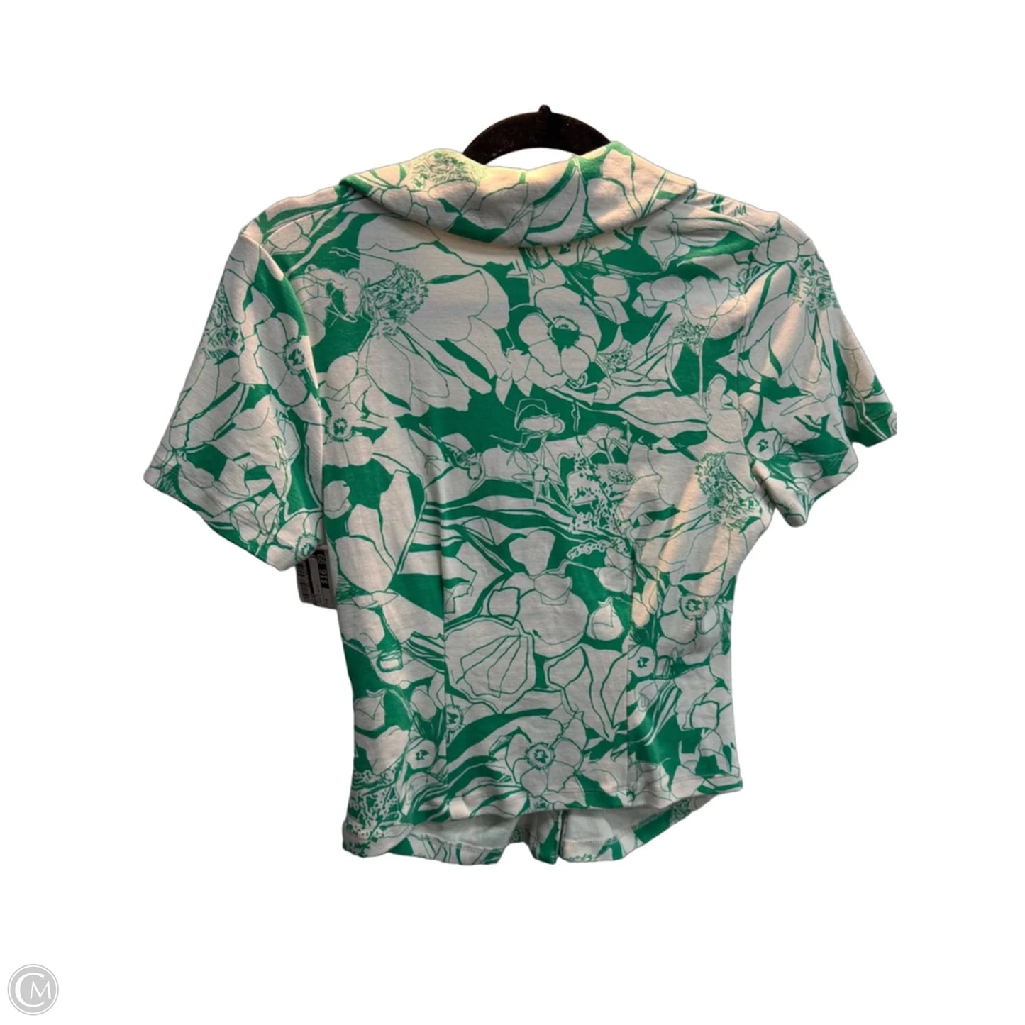 Top Short Sleeve By Maeve In Green & White, Size: M