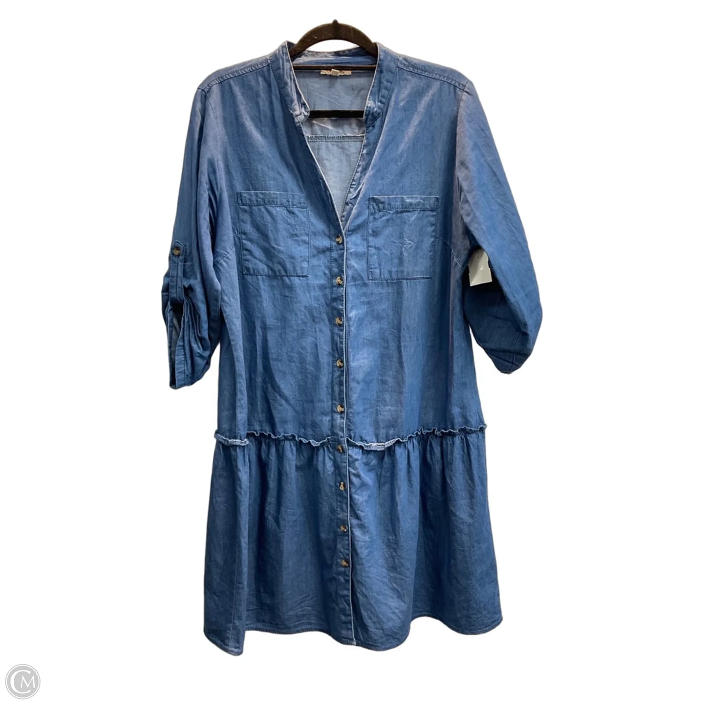Dress Casual Midi By Mph In Blue Denim, Size: L